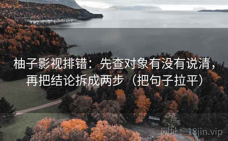 柚子影视排错：先查对象有没有说清，再把结论拆成两步（把句子拉平）