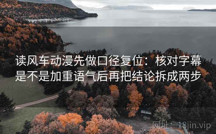 读风车动漫先做口径复位：核对字幕是不是加重语气后再把结论拆成两步